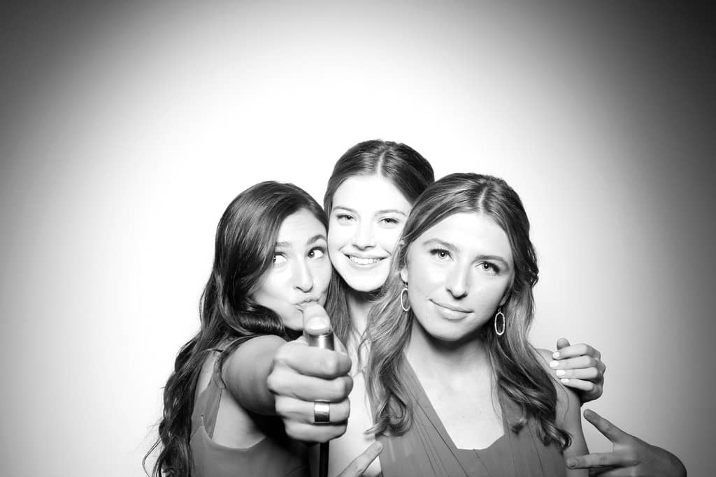 Three girls in glam photo booth